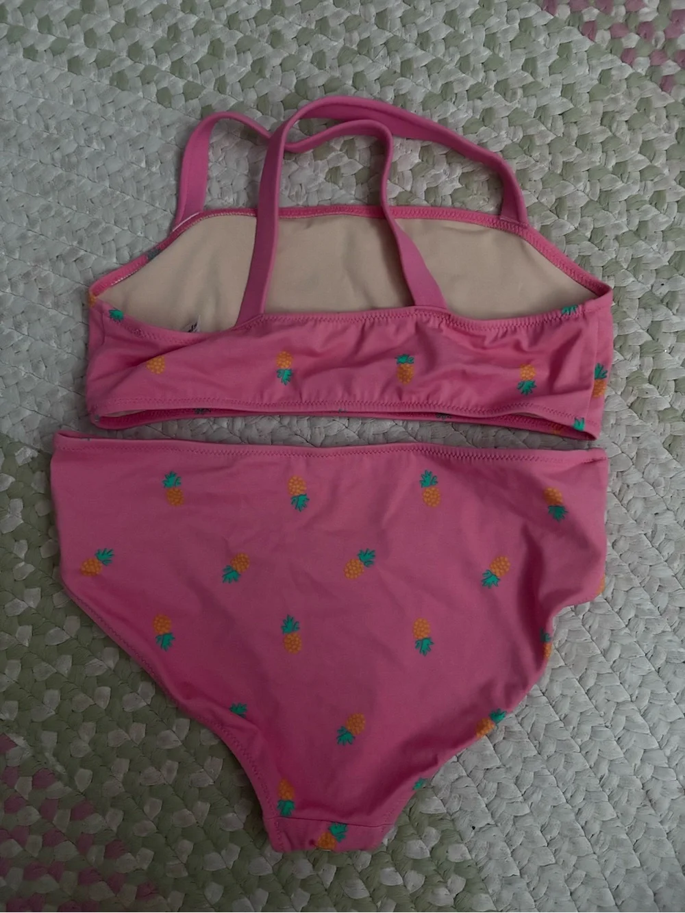 Amazon Essentials Pink Pineapple Print Two-Piece Girls' Swimsuit